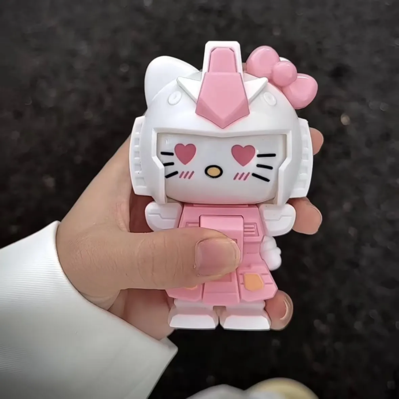 1742287928916 New Hello Kitty Transformer KT Cat Mech Toy Keychain Pendant Gundam Creative Toy for Couples and Best Friends