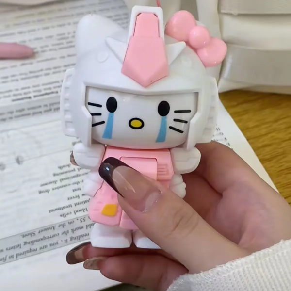 New Hello Kitty Transformer KT Cat Mech Toy Keychain Pendant Gundam Creative Toy for Couples and Best Friends - Image 4