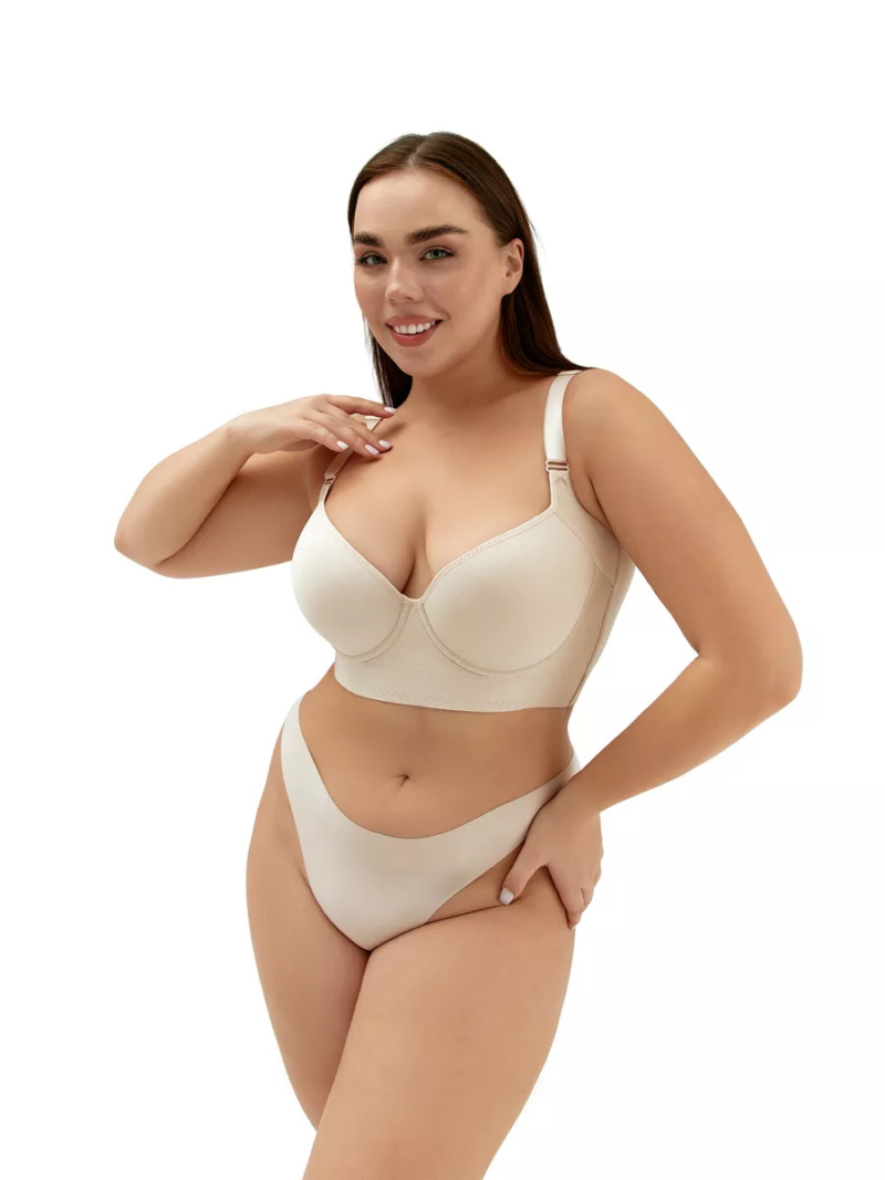Beige Contour Bra - Full Coverage, Supportive & Comfortable Everyday Lingerie