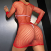 Wholesale Bestselling Sexy Fishnet Lingerie - High Stretch Semi-Sheer Hollow-Out Crotchless Bodysuit Dress, Fitted Bodycon Skirt for Women