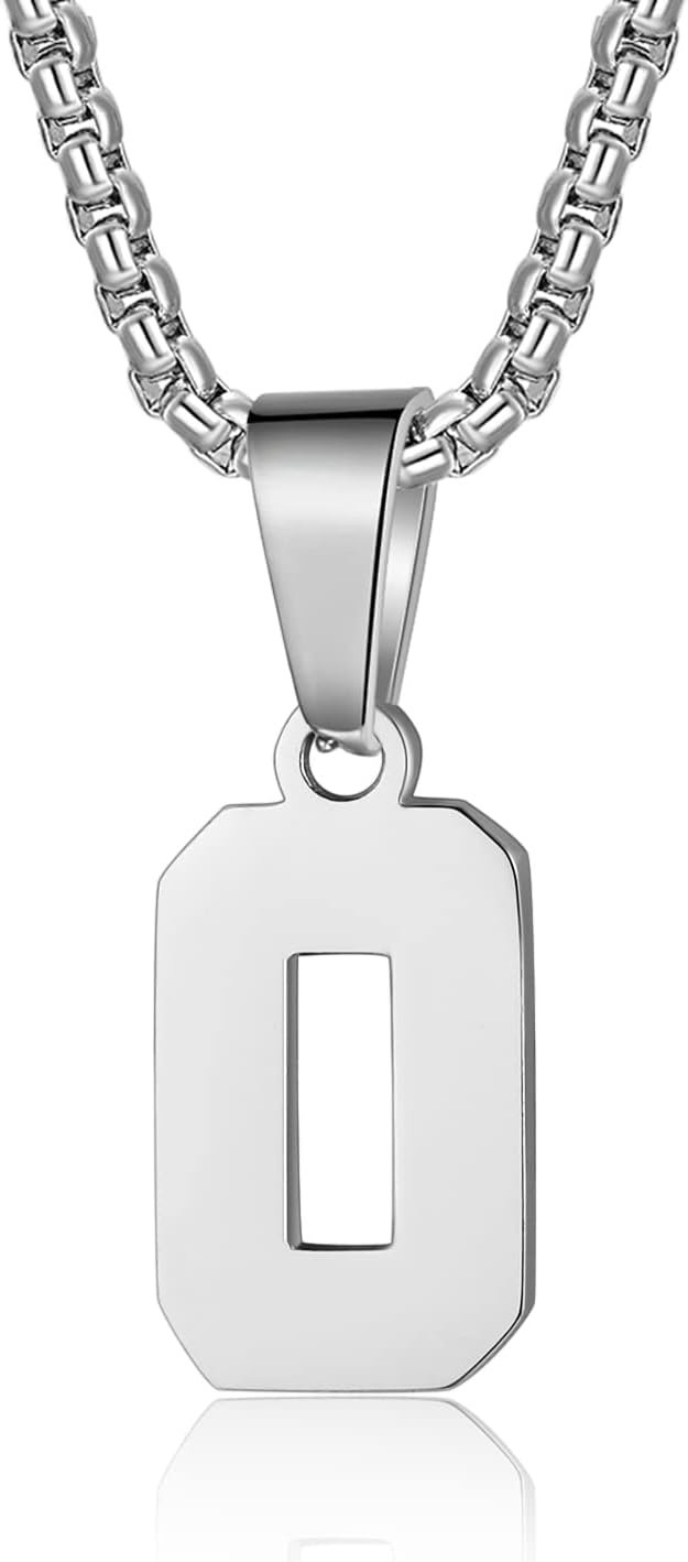 Black Stainless Steel Sports Number Necklace (00-99) for Men/Boy