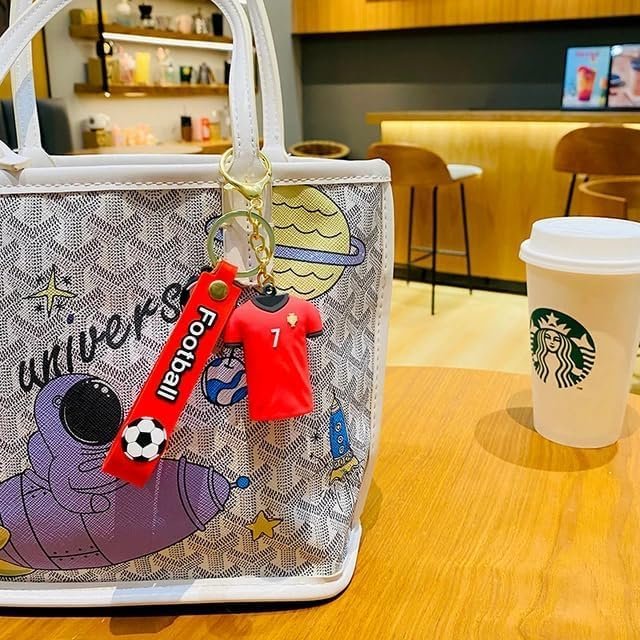 CR7 Ronaldo Red Jersey 3D Rubber Keychain