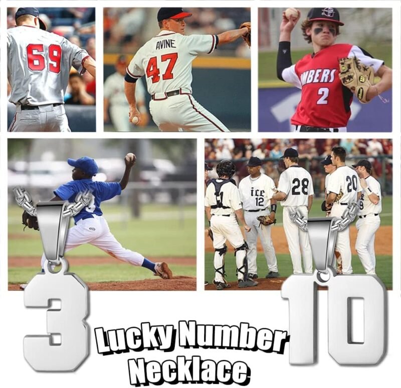 Black Stainless Steel Sports Number Necklace (00-99) for Men/Boy