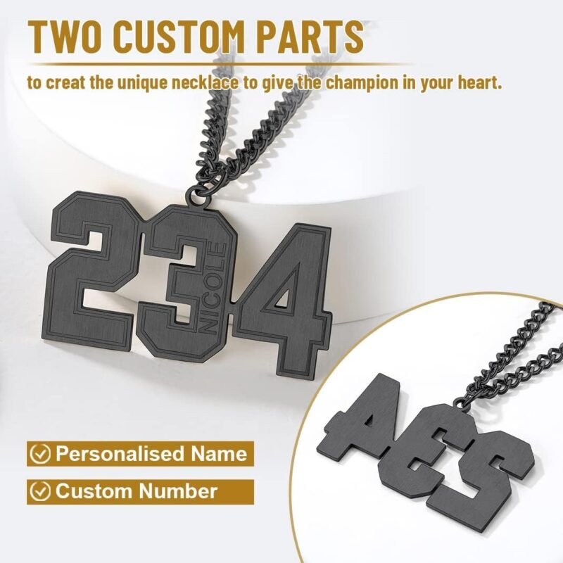 Custom Sport Jersey Number Necklace (All Genders)
