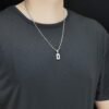 Black Stainless Steel Sports Number Necklace (00-99) for Men/Boy