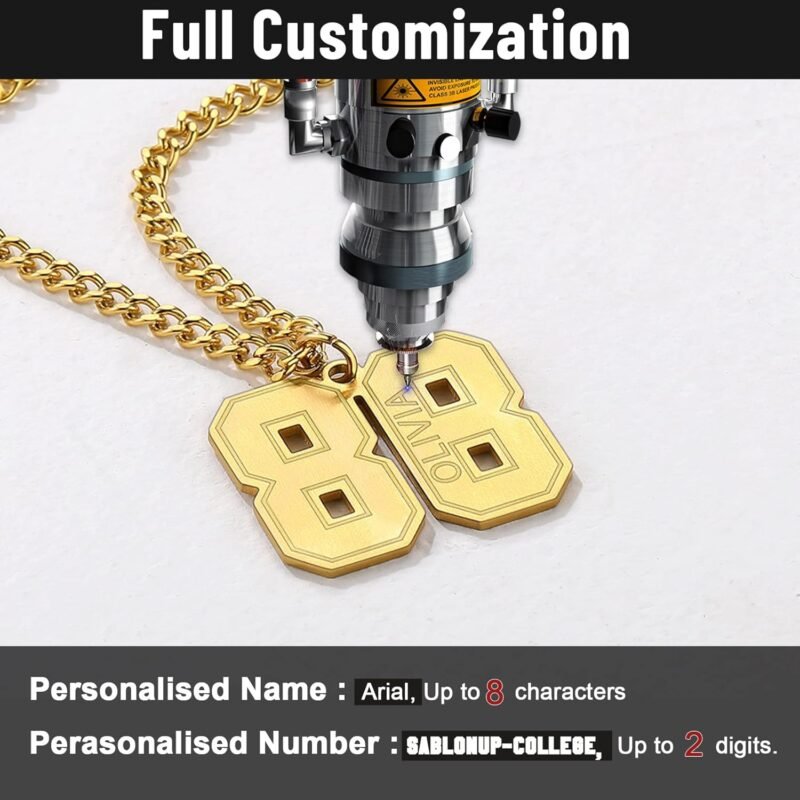 Custom Sport Jersey Number Necklace (All Genders)