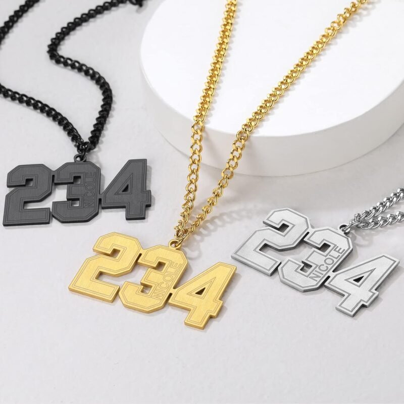 Custom Sport Jersey Number Necklace (All Genders)