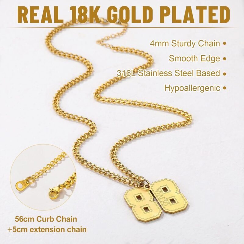 Custom Sport Jersey Number Necklace (All Genders)