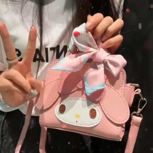 Pink My Melody DIY bag finished example (DIY kit result)