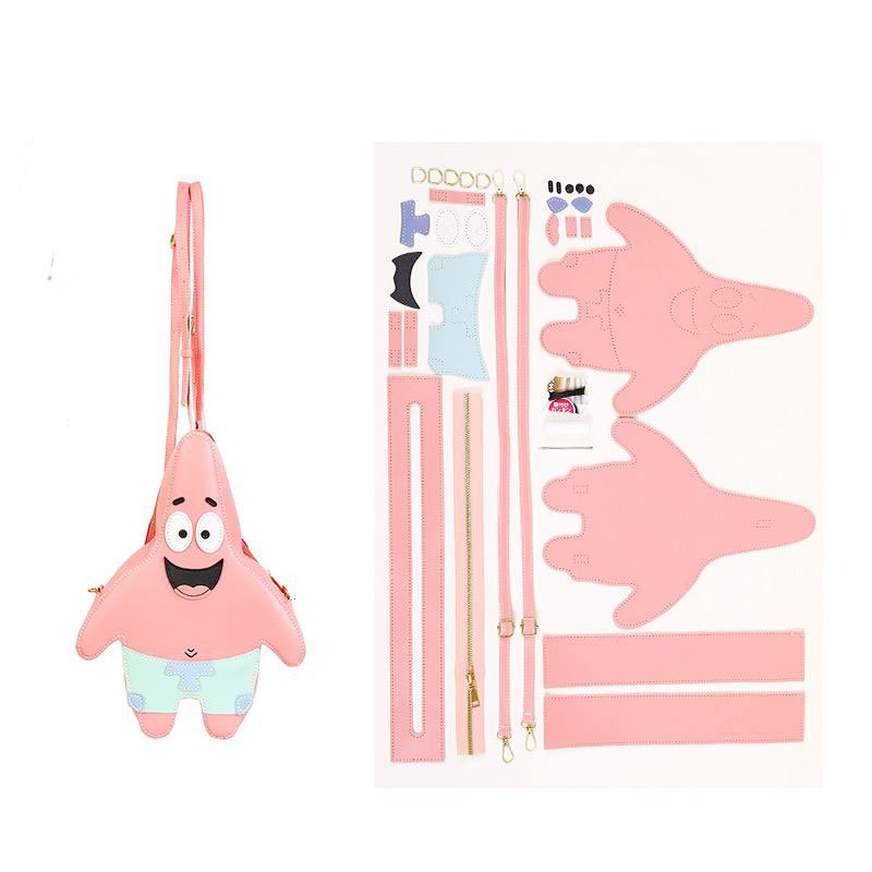 DIY leather bag kit for beginners with pre-cut leather materials