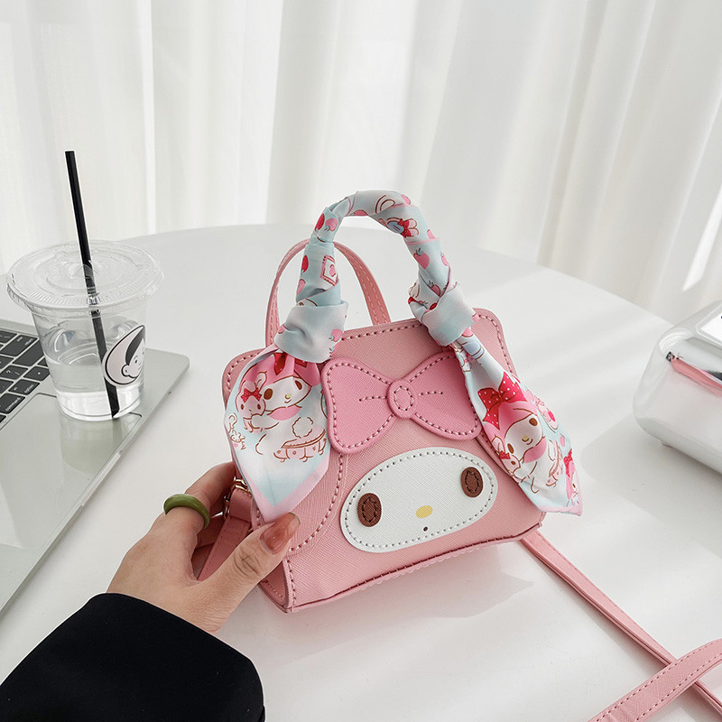 Cute pink leather handbag DIY kit finished product, small handmade crossbody bag